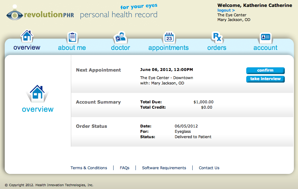 [[image of PHR's homepage]]