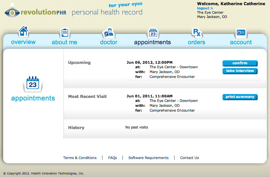 [an image of the appointments page]